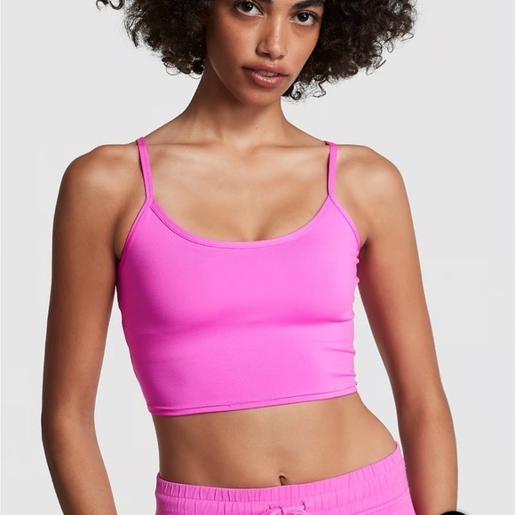 VS Pink Ultimate Lightly Lined Strappy-Back Sports Bra Pink or Black Small crop - Picture 3 of 10